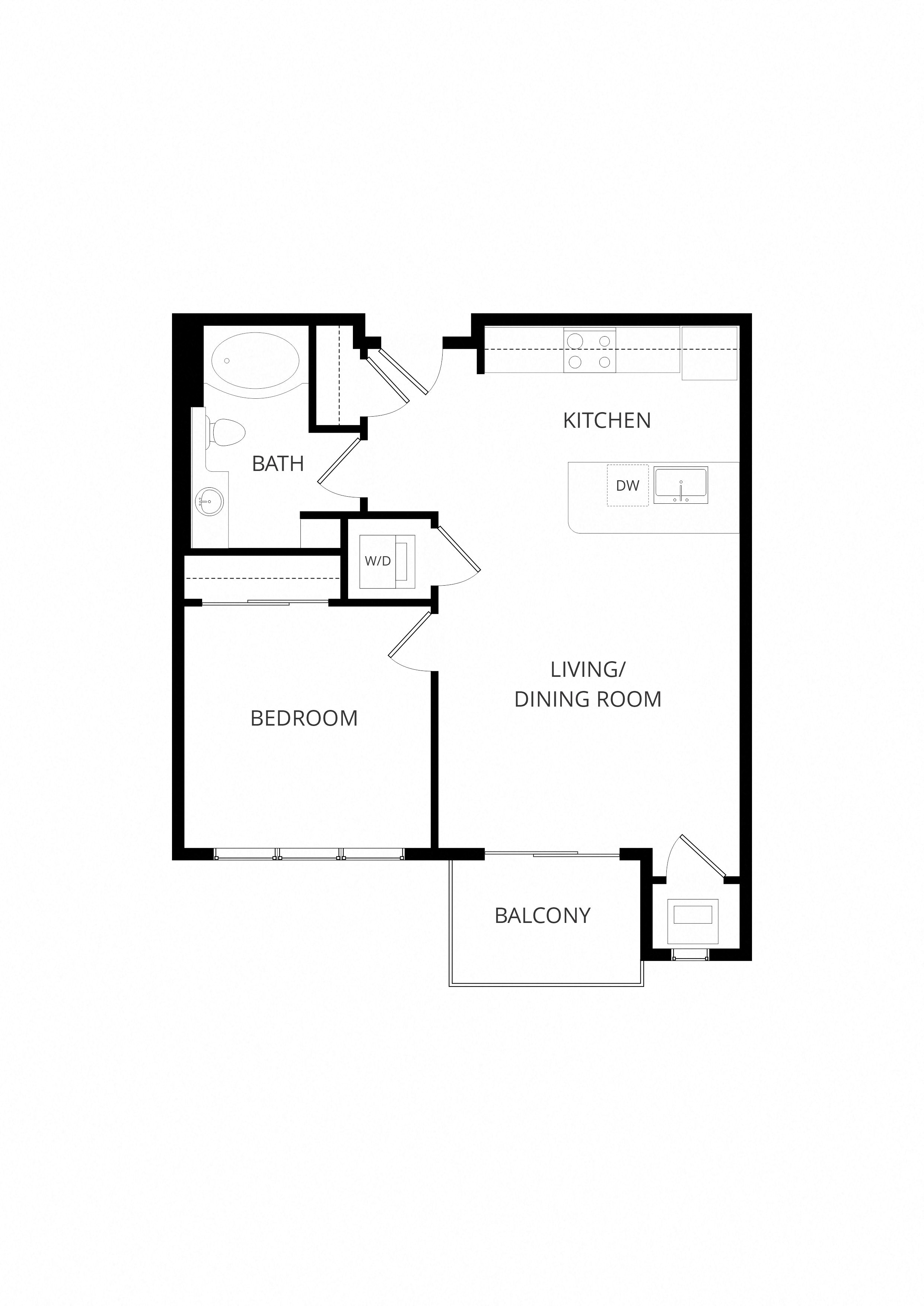 B6 1x1 floor plan